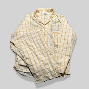 Towncraft Plus by Penneys Pajama Set Button Front Windowpane-Pattern Yellow M L